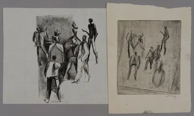 Топаз Мария Борисовна. Бал (с эскизом). 1980-е годы.