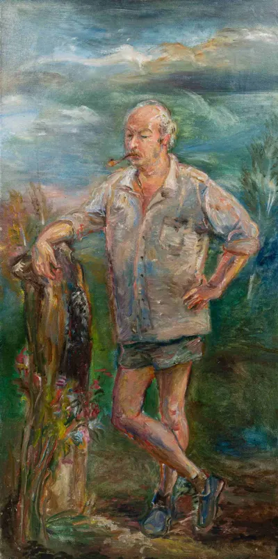 Попенко Людмила Борисовна. Портрет Шлейфера Б.Б. на отдыхе. 1980.
