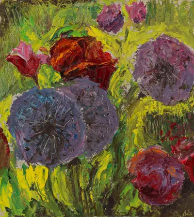 Неизвестный художник (Инициалы АД). Цветы. 2006.