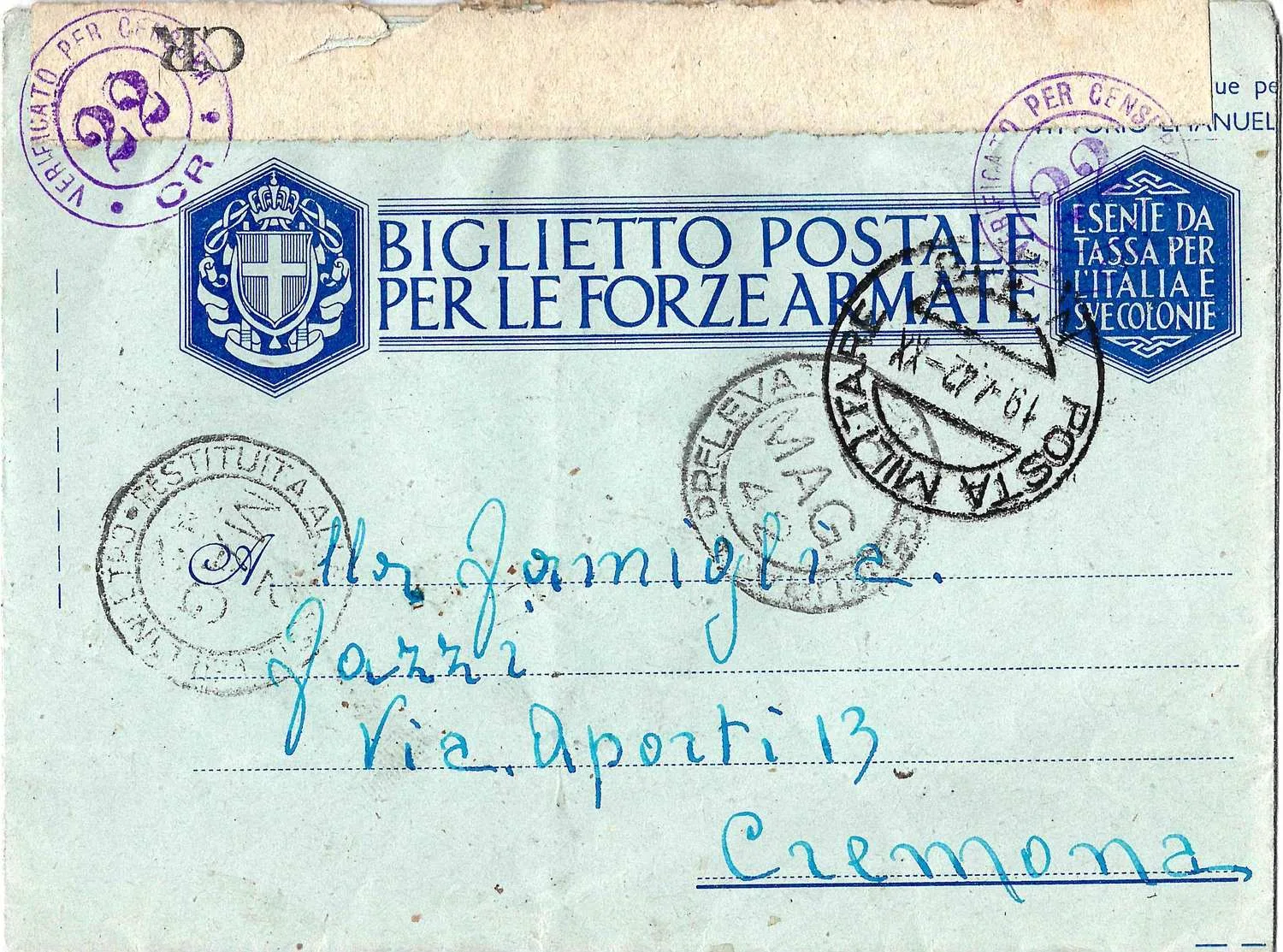 Италия. 4 почтовые карточки и закрытое письмо. 1930-е - 1940-е годы. — фото 4