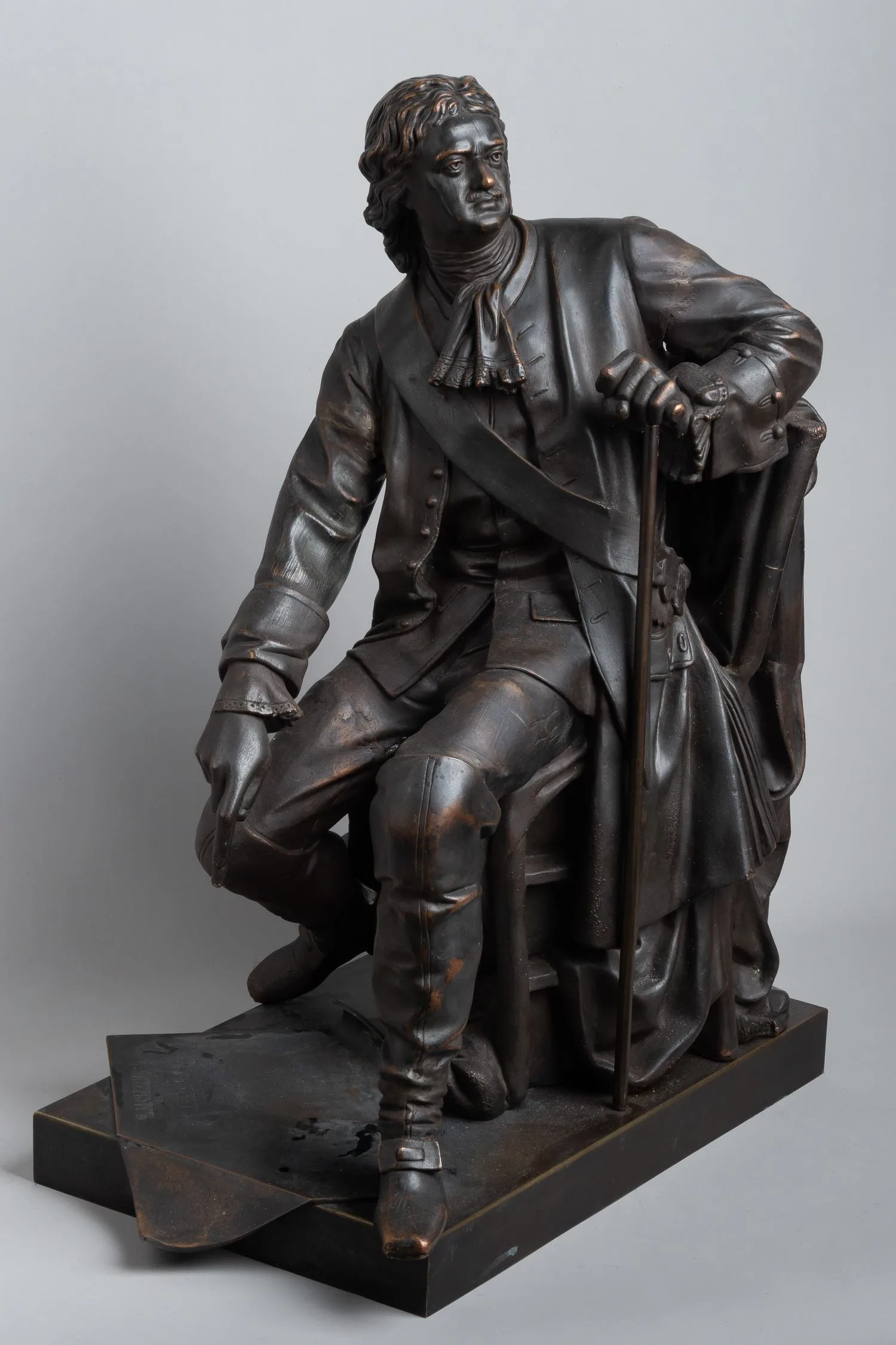 Кабинетная скульптура «Петр I». Россия, автор модели - А.М. Опекушин, 1872 г. С экспертизой. — фото 2