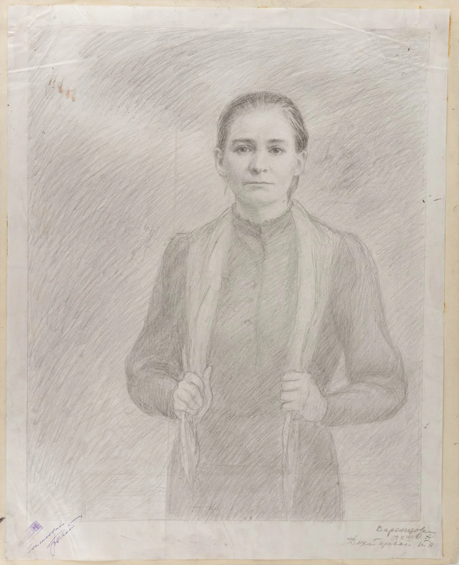 Дехтерева Татьяна Александровна. О.А. Варенцова. Эскиз литографии. 1970-е. — фото 1