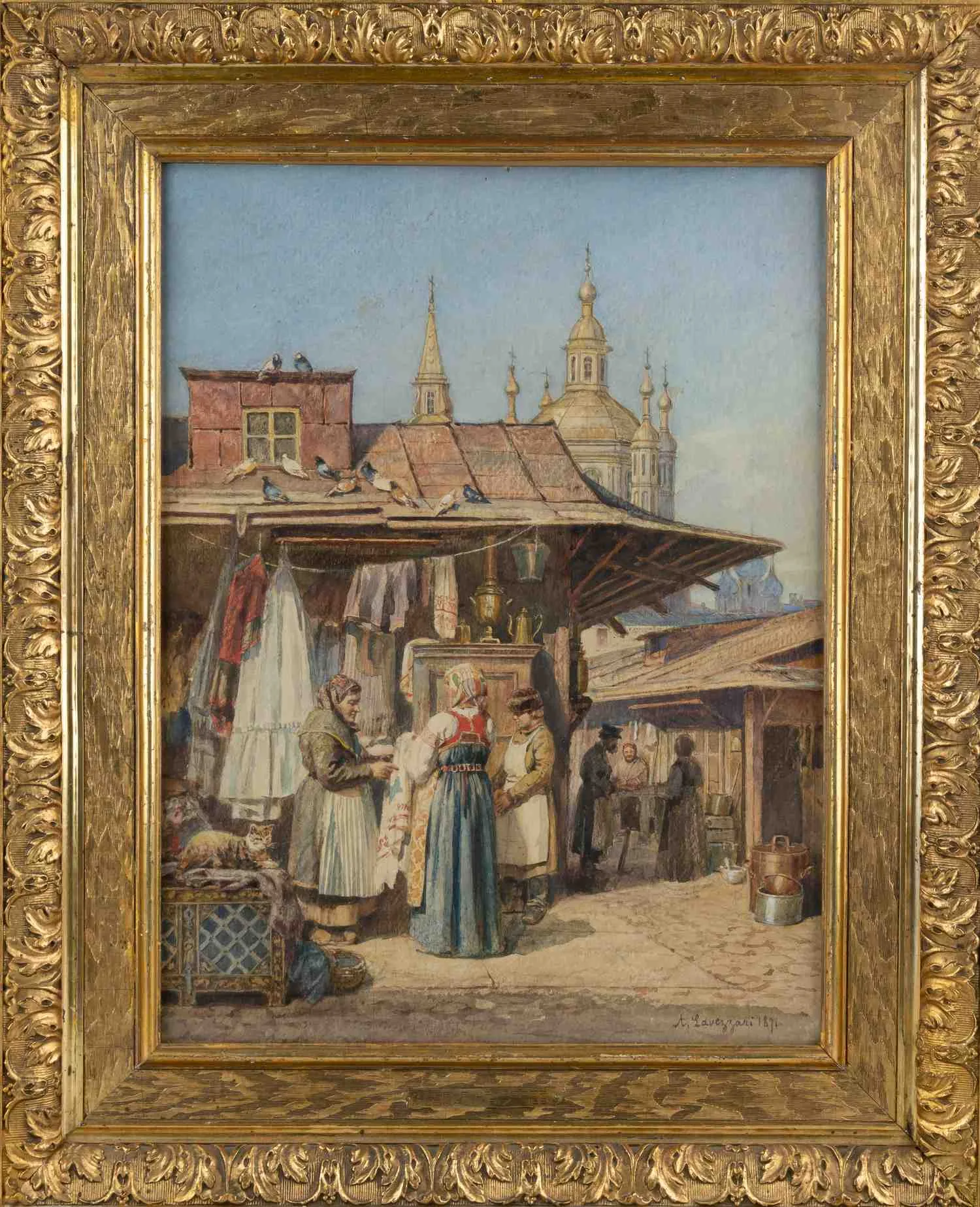 Лавеццари Андрей Карлович. На базаре. 1871. — фото 1