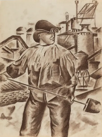Павлов Семен Андреевич (?). Рабочий с лопатой. 1930-е.