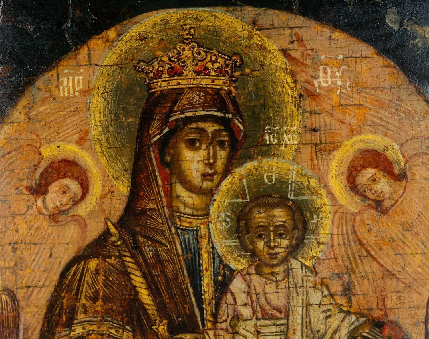 Икона «Прежде Рождества и по Рождестве Дева», Россия, конец XVII - начало XVIII века. — фото 2